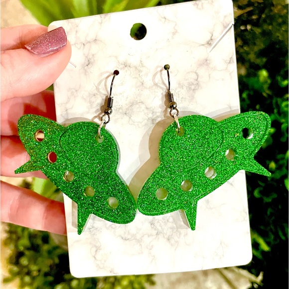 Acrylic Spaceship Earrings - Picture 8 of 9